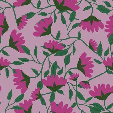 Floral seamless pattern ,flower branches seamless pattern , vector 스톡 일러스트