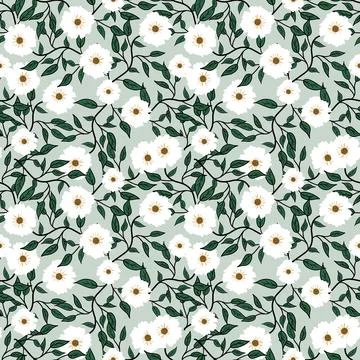 Floral seamless pattern ,flower branches seamless pattern , vector Stock Illustration