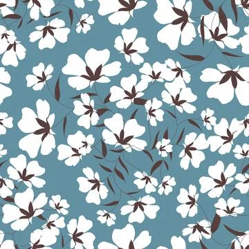 Floral seamless pattern ,flower branches seamless pattern , vector Stock Illustration