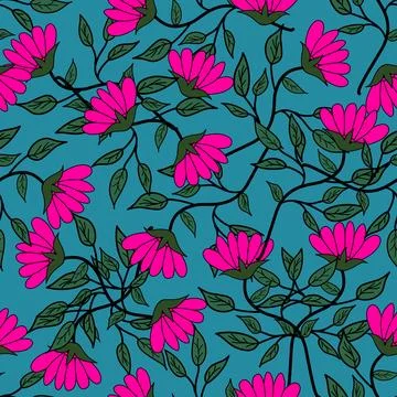 Floral seamless pattern ,flower branches seamless pattern , vector Illustrazione stock
