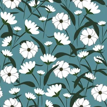 Floral seamless pattern ,flower branches seamless pattern , vector Stock Illustration
