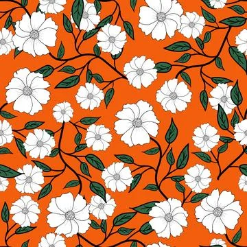 Floral seamless pattern ,flower branches seamless pattern , vector Illustrazione stock