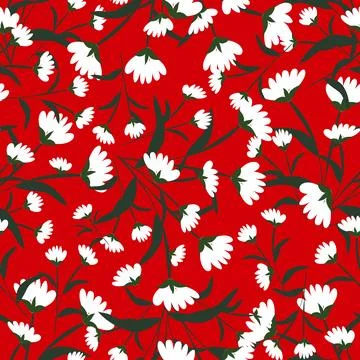 Floral seamless pattern ,flower branches seamless pattern , vector 스톡 일러스트