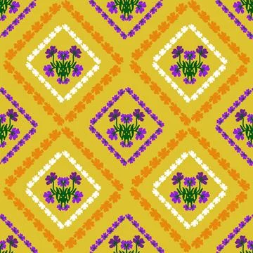 Floral seamless pattern ,flower branches seamless pattern , vector Stock Illustration