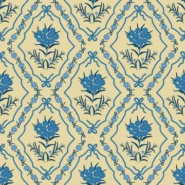 Floral seamless pattern ,flower branches seamless pattern , vector 스톡 일러스트