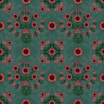 Floral seamless pattern ,flower branches seamless pattern , vector Stock Illustration