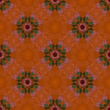 Floral seamless pattern ,flower branches seamless pattern , vector Stock Illustration
