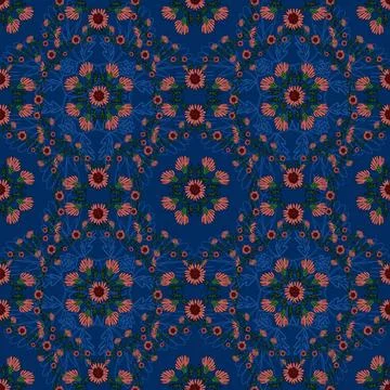 Floral seamless pattern ,flower branches seamless pattern , vector Stock Illustration
