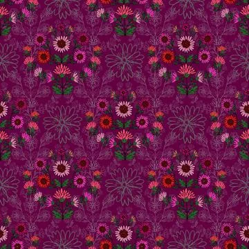 Floral seamless pattern ,flower branches seamless pattern , vector Stock Illustration