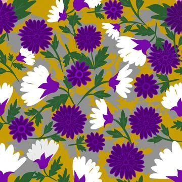 Floral seamless pattern ,flower branches seamless pattern , vector 스톡 일러스트