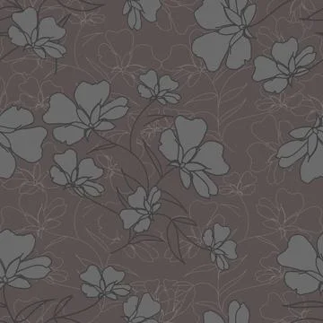 Floral seamless pattern ,flower branches seamless pattern , vector Stock Illustration