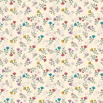 Floral seamless pattern ,flower branches seamless pattern Stock Illustration