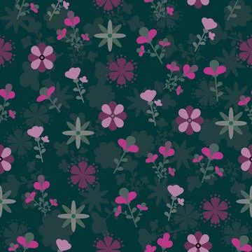 Floral seamless pattern ,flower branches seamless pattern Stock Illustration