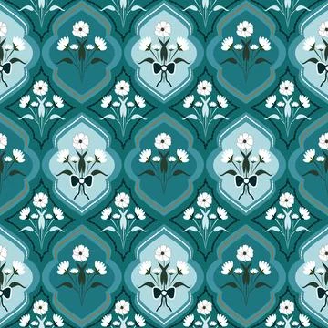 Floral seamless pattern ,flower branches seamless pattern Stock Illustration