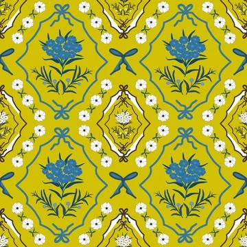 Floral seamless pattern ,flower branches seamless pattern Stock Illustration