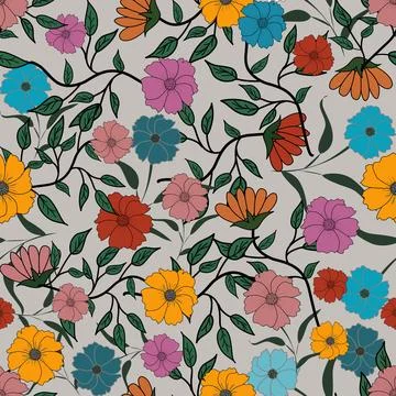 Floral seamless pattern ,flower branches seamless pattern , vector Stockillustratie