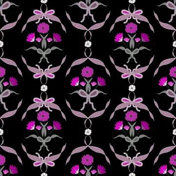 Floral seamless pattern ,flower branches seamless pattern , vector Illustrazione stock