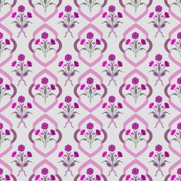 Floral seamless pattern ,flower branches seamless pattern , vector Stock Illustration