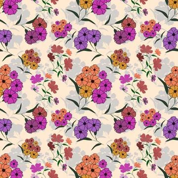 Floral seamless pattern ,flower branches seamless pattern , vector Illustrazione stock