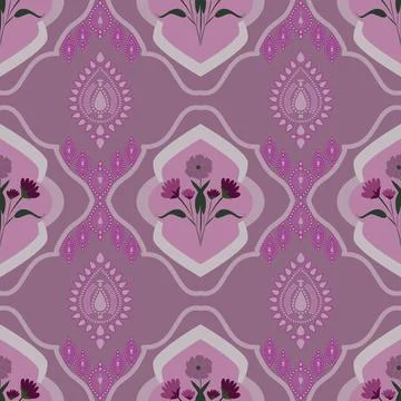 Floral seamless pattern ,flower branches seamless pattern , vector Stock Illustration