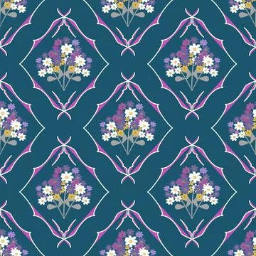Floral seamless pattern ,flower branches seamless pattern , vector 스톡 일러스트