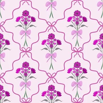 Floral seamless pattern ,flower branches seamless pattern , vector Stock Illustration