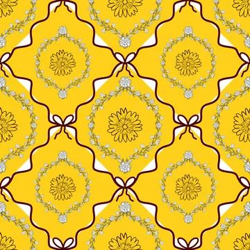 Floral seamless pattern ,flower branches seamless pattern , vector Stock Illustration