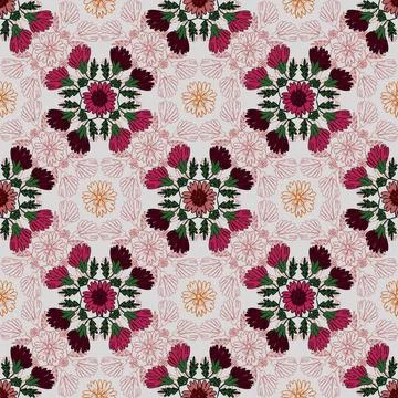 Floral seamless pattern ,flower branches seamless pattern , vector Stock Illustration