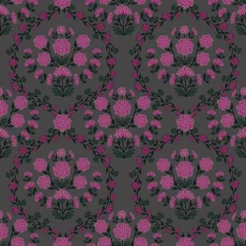 Floral seamless pattern ,flower branches seamless pattern , vector Stock Illustration