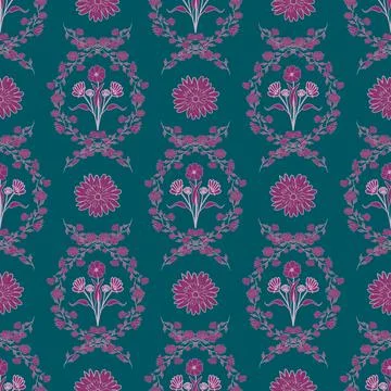 Floral seamless pattern ,flower branches seamless pattern , vector Stock Illustration