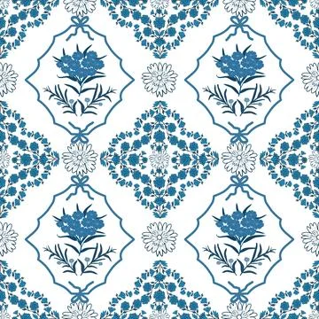 Floral seamless pattern ,flower branches seamless pattern , vector Stock Illustration