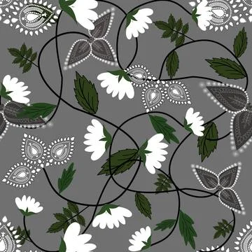 Floral seamless pattern ,flower branches seamless pattern , vector Stock Illustration
