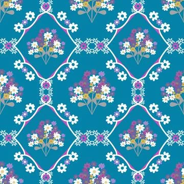 Floral seamless pattern ,flower branches seamless pattern , vector Stock Illustration