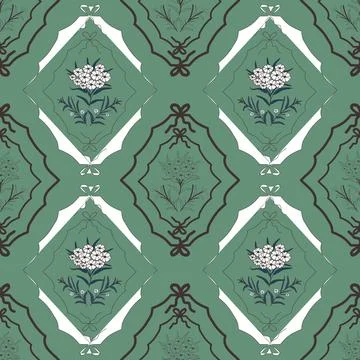 Floral seamless pattern ,flower branches seamless pattern , vector Stock Illustration