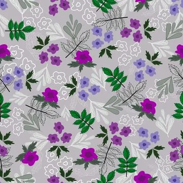 Floral seamless pattern ,flower branches seamless pattern , vector Stock Illustration