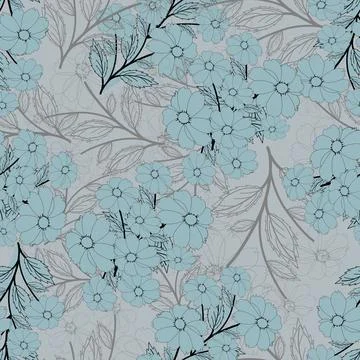Floral seamless pattern ,flower branches seamless pattern , vector Illustrazione stock