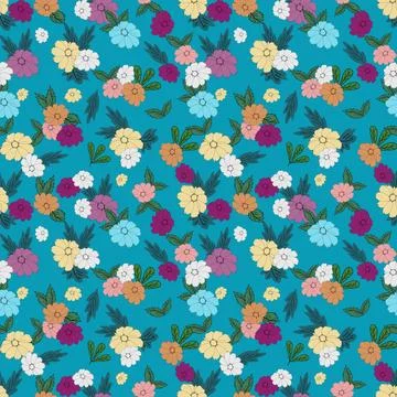 Floral seamless pattern ,flower branches seamless pattern , vector Stock Illustration