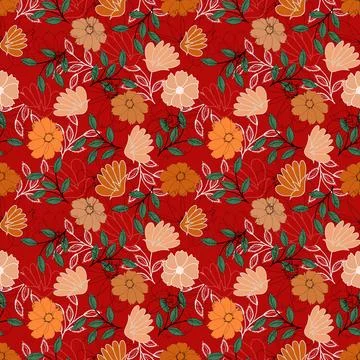 Floral seamless pattern ,flower branches seamless pattern , vector 스톡 일러스트