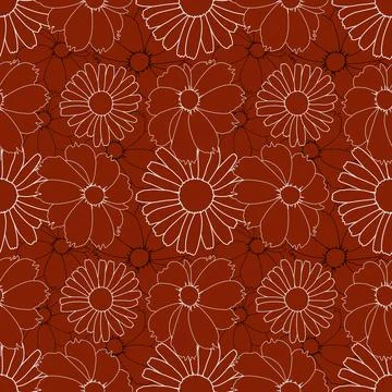 Floral seamless pattern ,flower branches seamless pattern , vector Stock Illustration