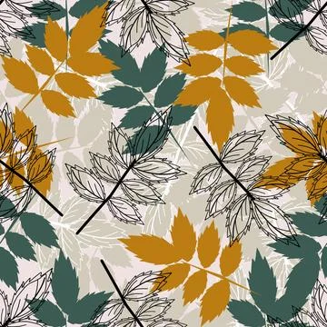 Floral seamless pattern ,flower branches seamless pattern , vector Stock Illustration