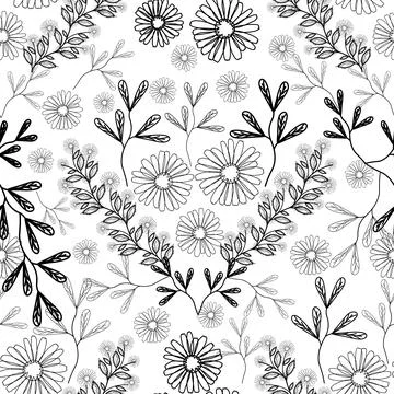 Floral seamless pattern ,flower branches seamless pattern , vector イラスト素材