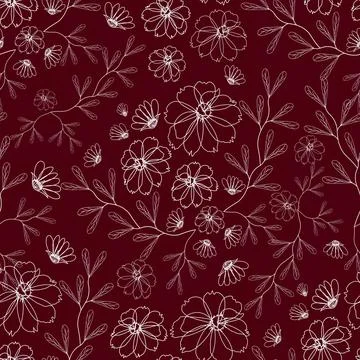 Floral seamless pattern ,flower branches seamless pattern , vector イラスト素材