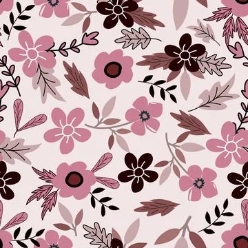 Floral seamless pattern ,flower branches seamless pattern , vector Stock Illustration