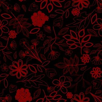 Floral seamless pattern ,flower branches seamless pattern , vector Stock Illustration