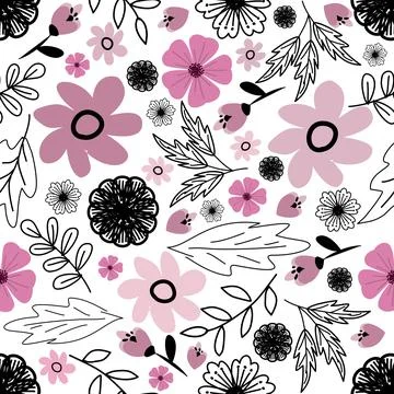 Floral seamless pattern ,flower branches seamless pattern , vector Stockillustratie