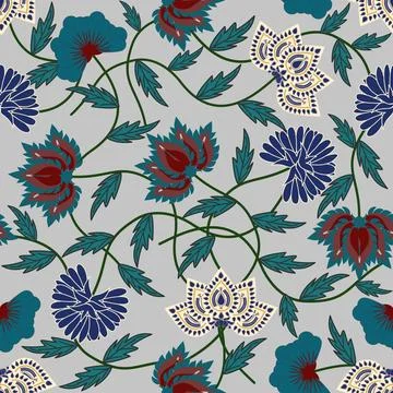 Floral seamless pattern ,flower branches seamless pattern , vector Stockillustratie