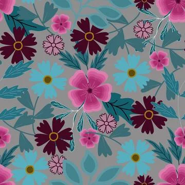 Floral seamless pattern ,flower branches seamless pattern , vector Stockillustratie
