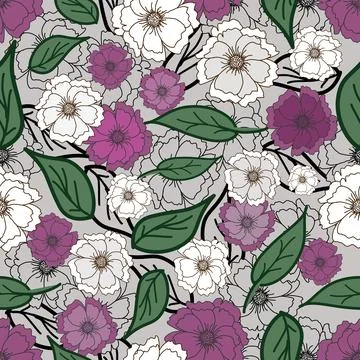 Floral seamless pattern ,flower branches seamless pattern , vector Stockillustratie