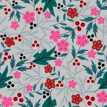 Floral seamless pattern ,flower branches seamless pattern , vector Illustrazione stock