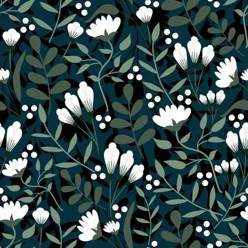 Floral seamless pattern ,flower branches seamless pattern , vector Stockillustratie